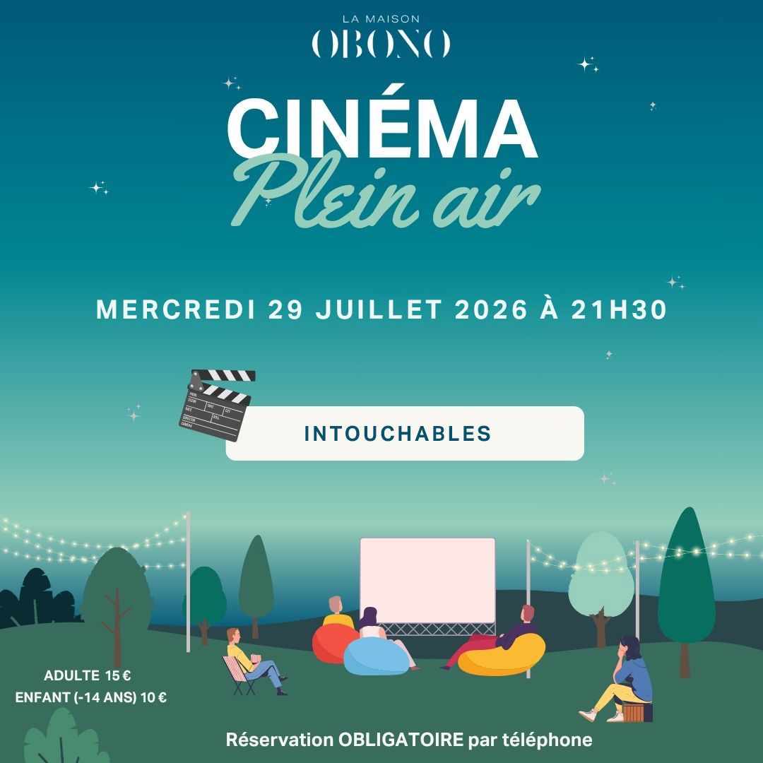 cinéma de plein air à la maison obono avec la projection du film intouchables